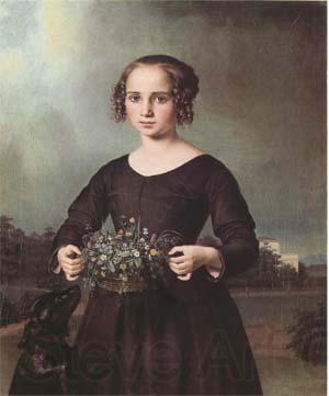 Ferdinand von Rayski Portrait of a Young Girl (mk09) Spain oil painting art